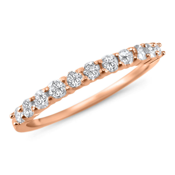 Moissanite Wedding Ring 1/3 CTW Anniversary Band Half Eternity Simple Dainty Stackable 14k Rose Gold 14k White Gold 14k Rose Gold