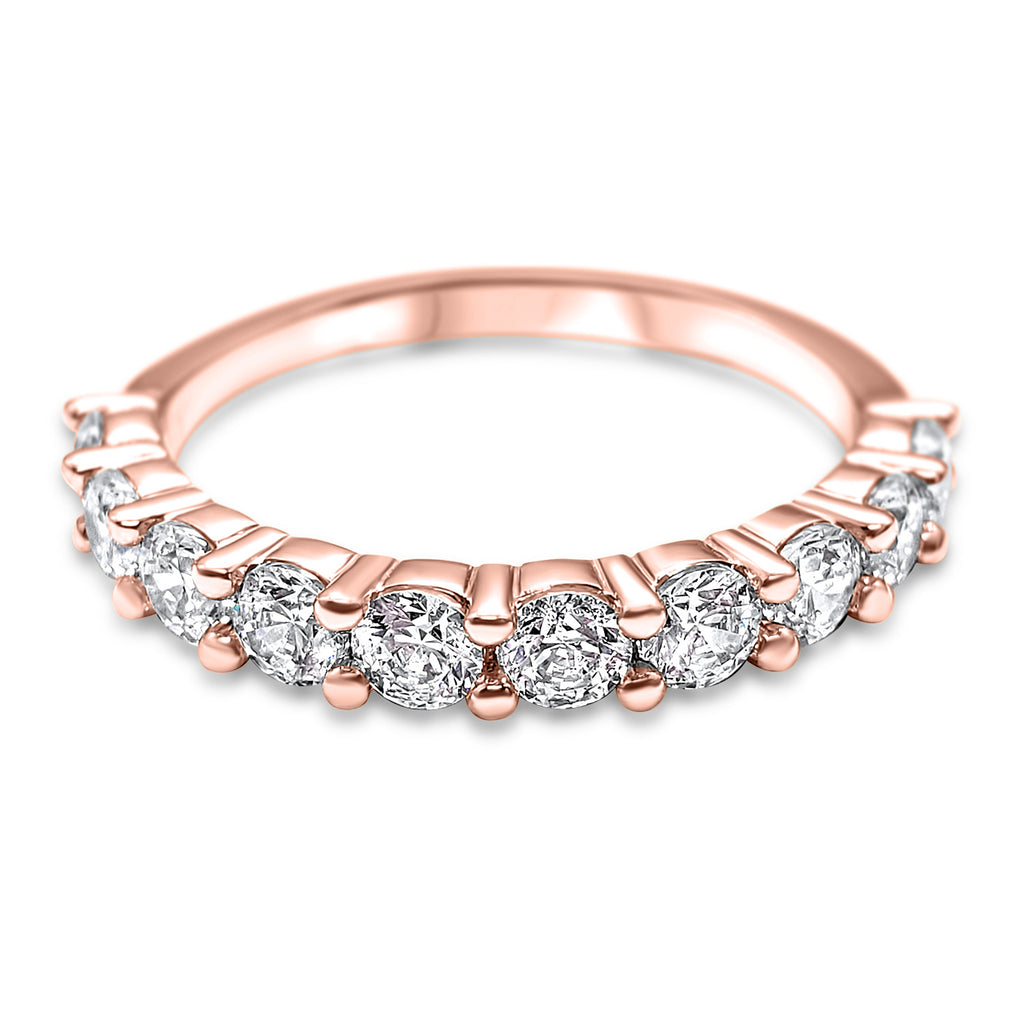 1 CTW Diamond Half Eternity Band Anniversary Ring 10 stone