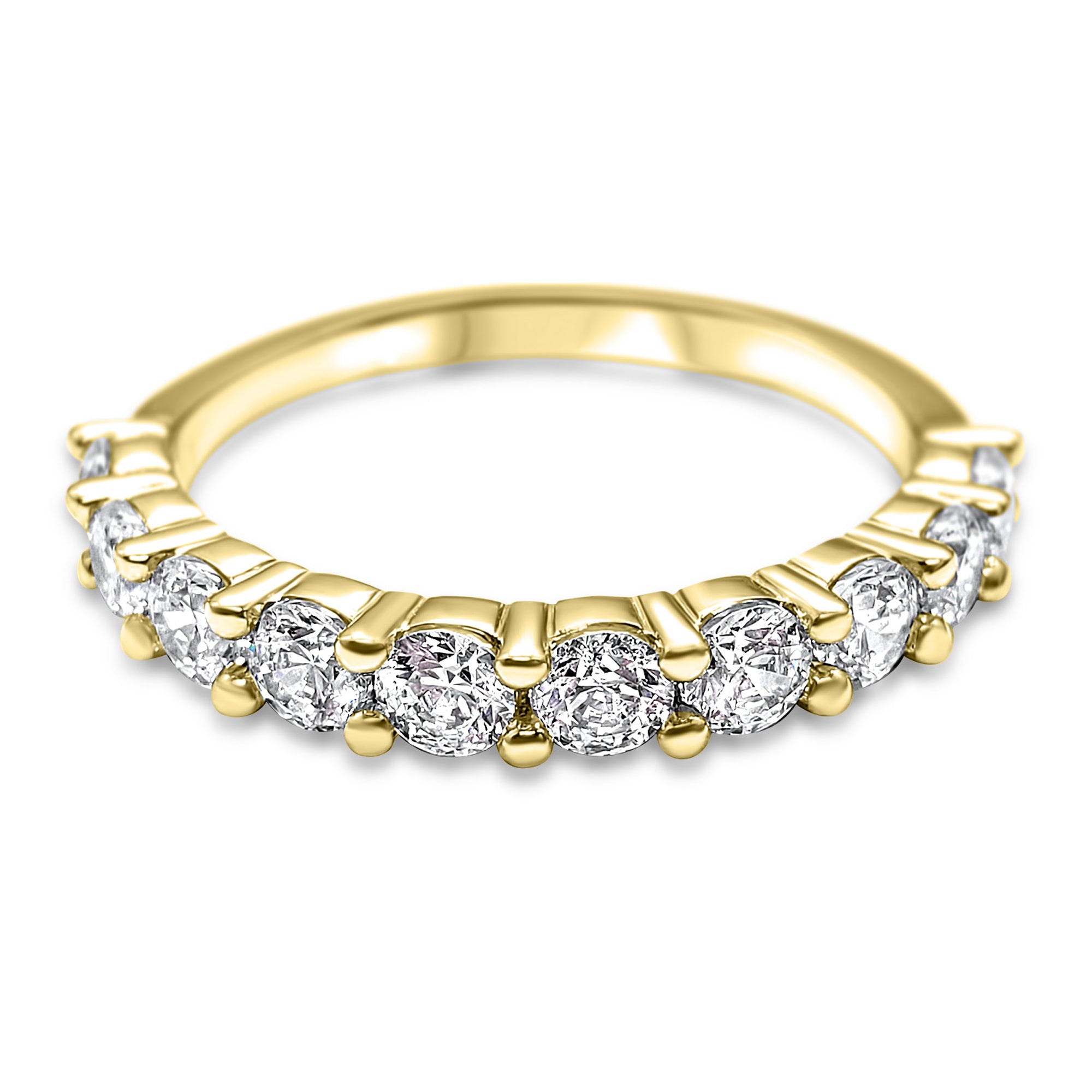 14k White/Yellow/Rose Gold 2mm Half Band Diamond Ring - 1/10 Cttw, G-H Color, Wedding/Anniversary
