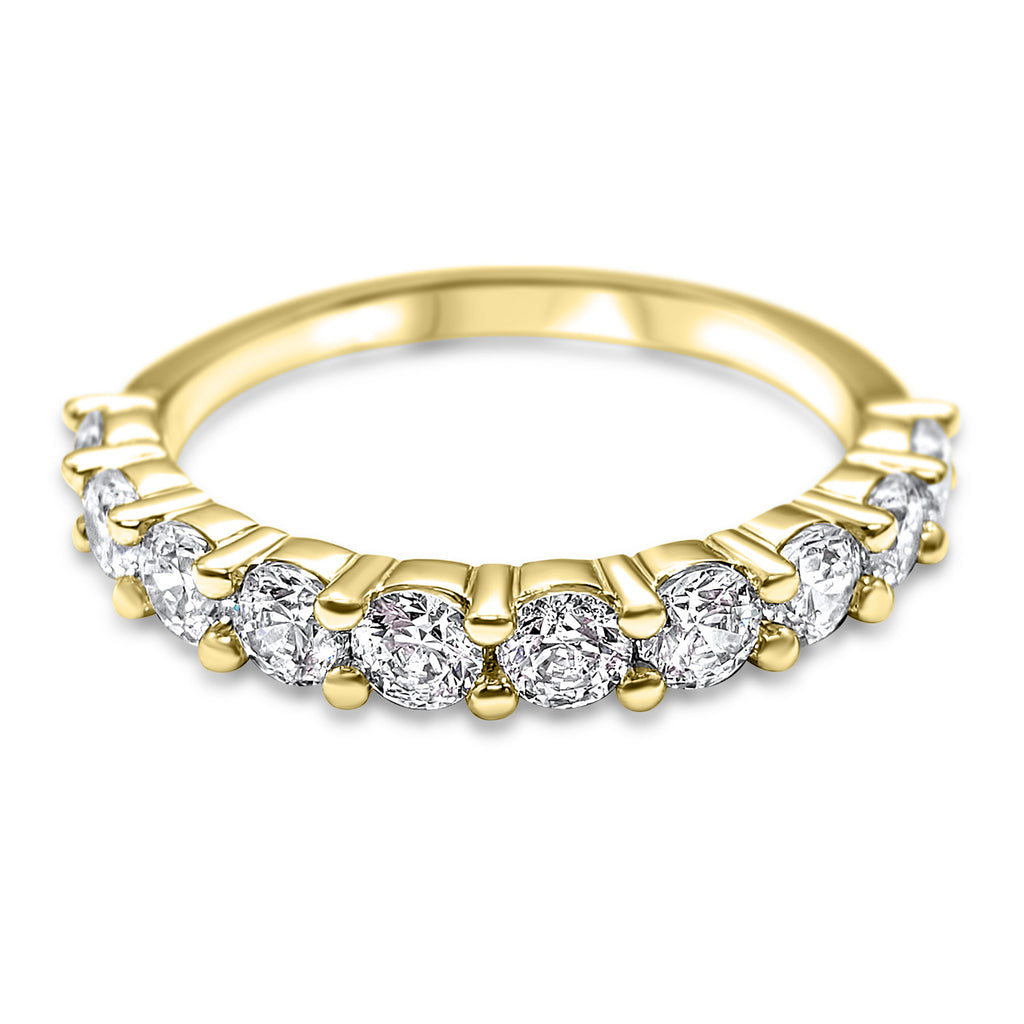 1 CTW Diamond Half Eternity Band Anniversary Ring 10 stone 14k Rose gold, 14k White Gold , 14k Yellow Gold