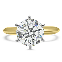 1.5 Carat CZ Cubic Zirconia Solitaire Engagement Ring 4 Prong 14K White Gold, 14K Yellow Gold, 14K Rose Gold - Classic Bridal Promise Ring- 5.25 / 14K