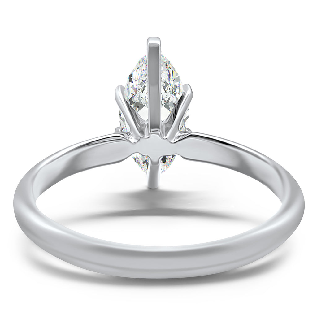 14K White Gold Marquise CZ Cubic Zirconia Engagement Ring 2 Carat