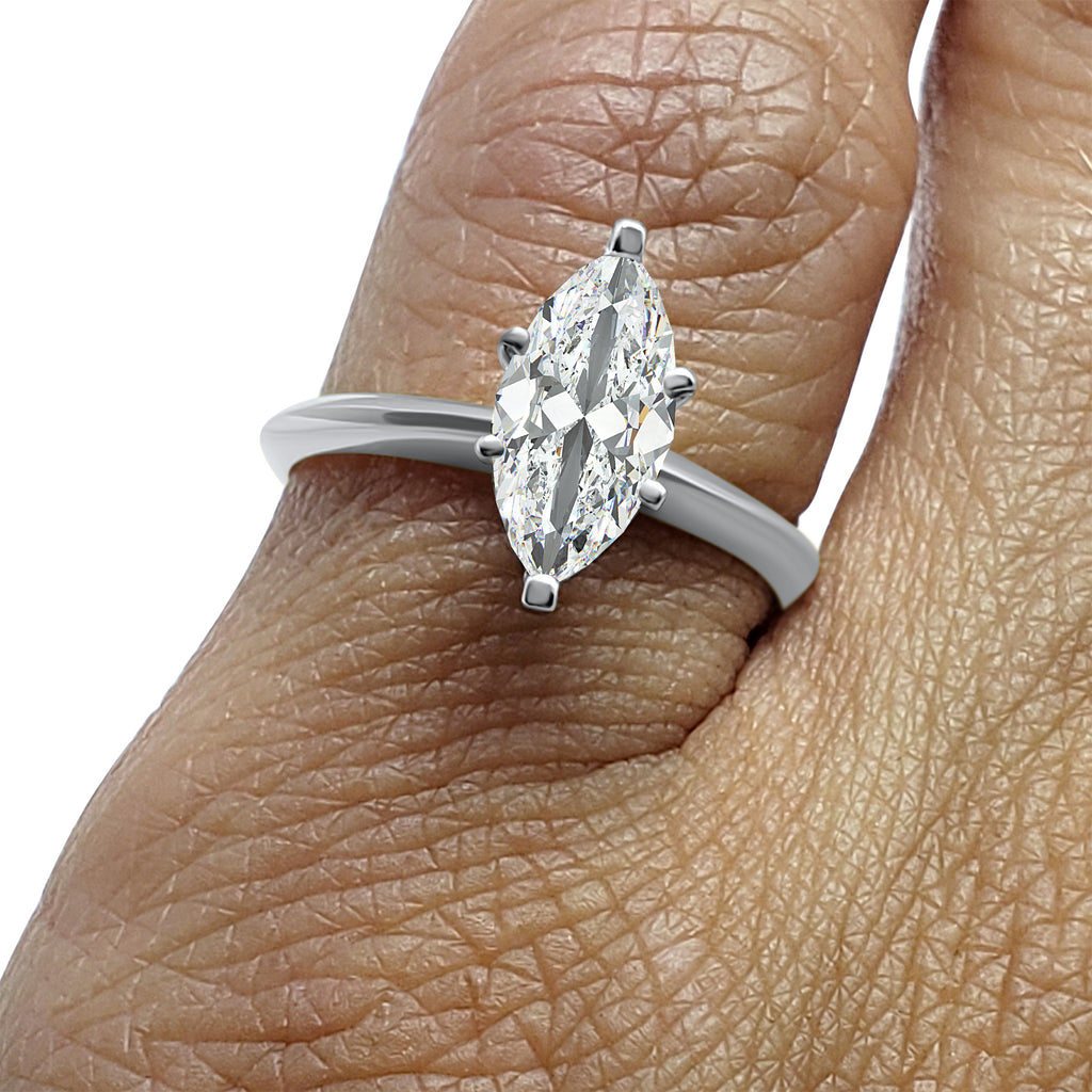 Cubic zirconia marquise 2024 solitaire ring