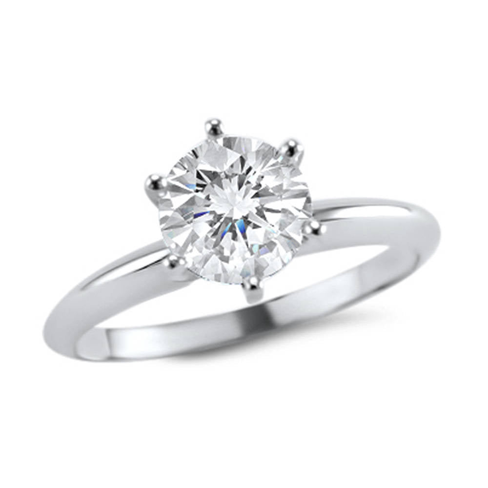 1 carat Moissanite Solitaire Engagement Ring 14k Yellow Gold, 14k White Gold, or 14k Rose Gold Forever ONE
