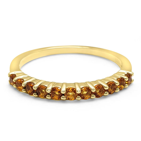 Citrine Stackable Ring Micro Pave Band 14k Yellow Gold, Rose Gold, or White Gold January birthstone zodiac micro pave half eternity band AA quality