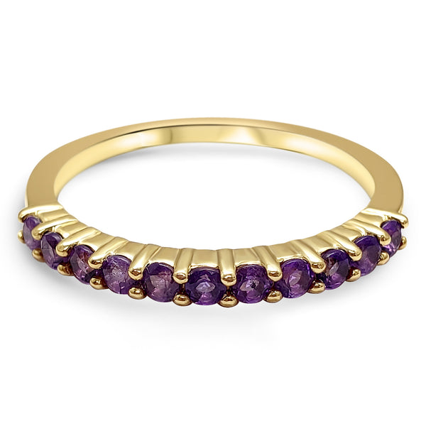 Amethyst Stackable Ring Purple Gemstone 14k Solid Yellow Gold, 14k Rose Gold, 14k White Gold February birthstone zodiac band