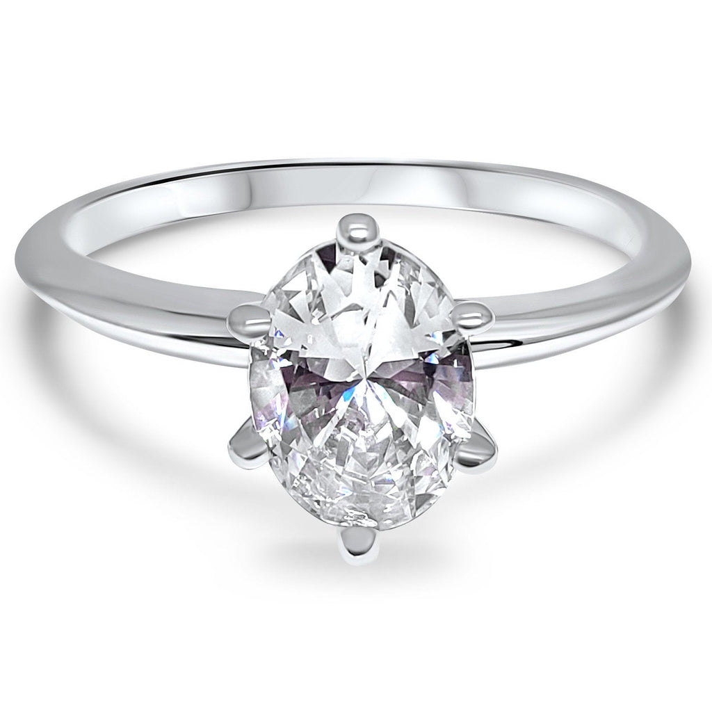Sparkle Allure Cubic Zirconia Pure Silver Over Brass Oval Engagement Ring -  JCPenney