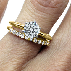 Round CZ Ring 14k Solid Yellow Gold Cubic Zirconia Solitaire