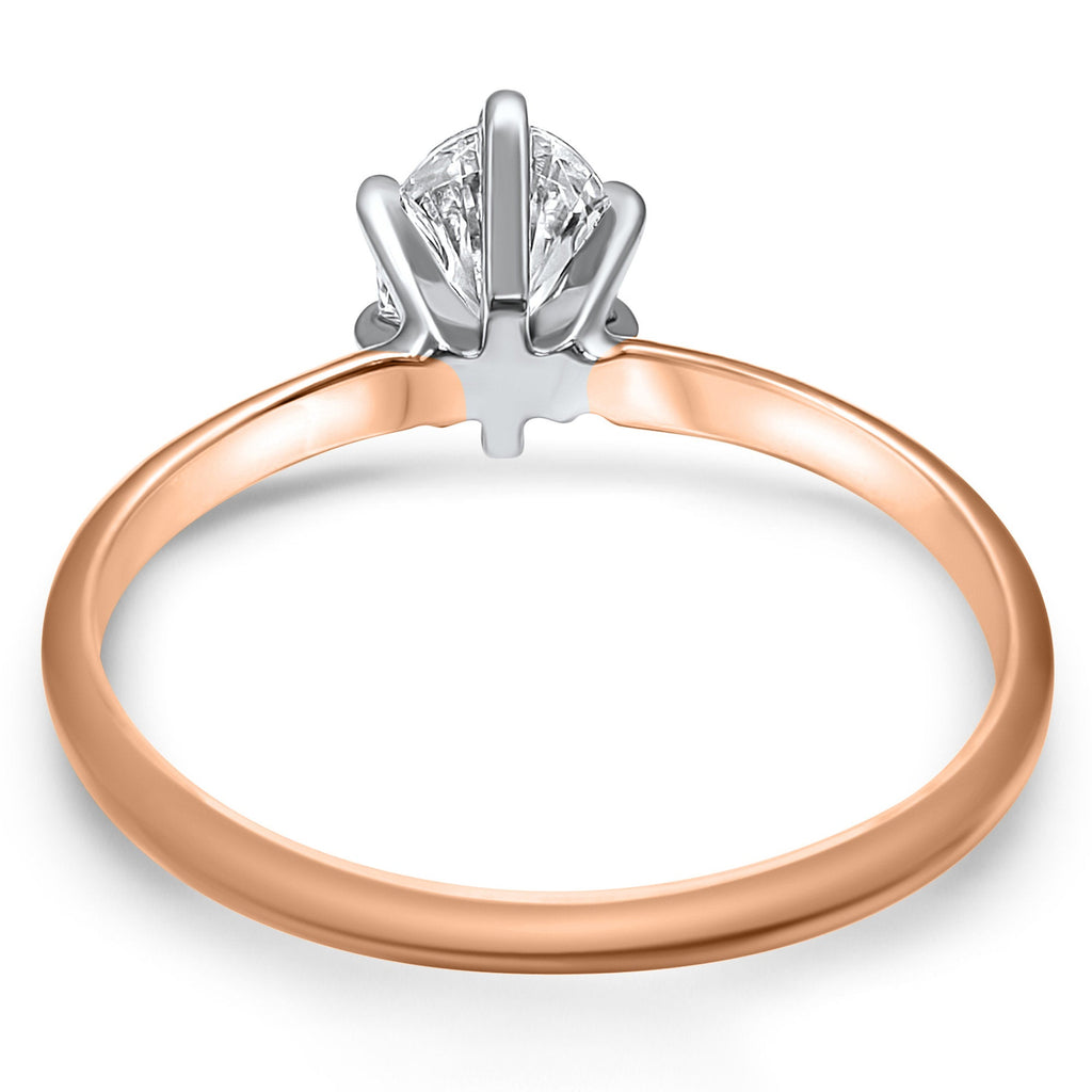 14K Rose Gold Pear CZ Cubic Zirconia Solitaire Engagement Ring 2 Carat, 3 Carat, and 4 Carat Bridal Promise 3 Carat(12mm x 8mm) / 6