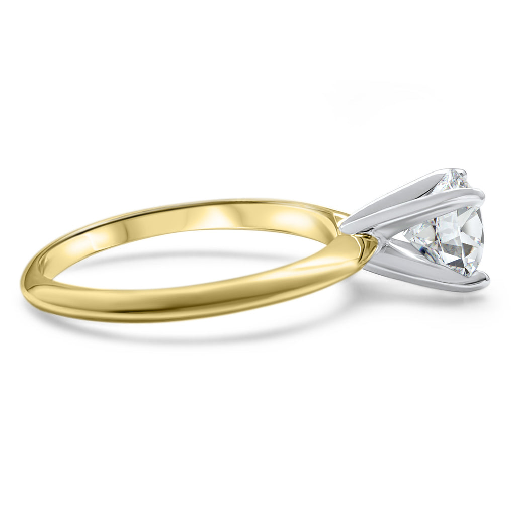 14K Yellow Gold Dainty Moissanite Engagement Ring - 6 Prong Solitaire - Available in 1/4, 1/2, 3/4, and 1 Carat options 6.5mm (1 Carat) / 8.25