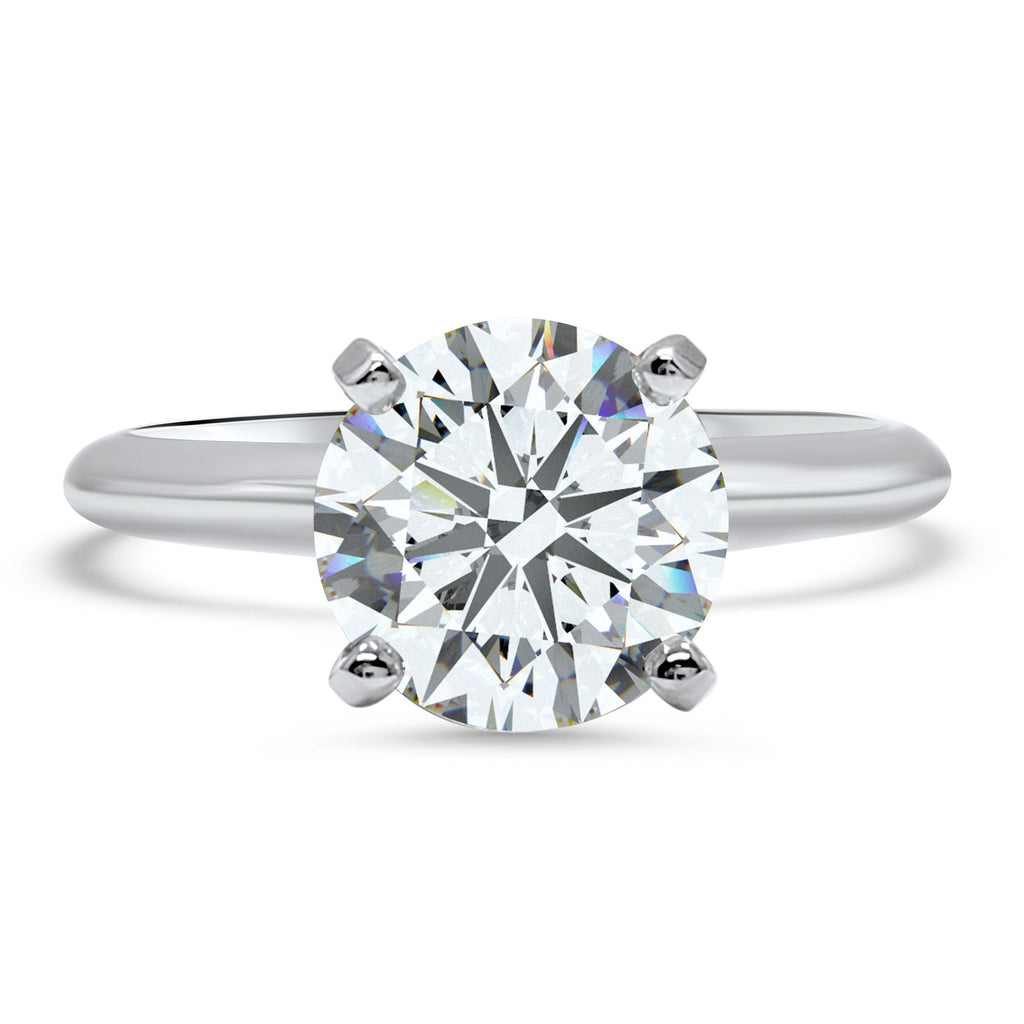 CZ Ring 1.5 Carat Cubic Zirconia solitaire engagement ring Round 14k white gold -14k yellow gold -14k rose gold
