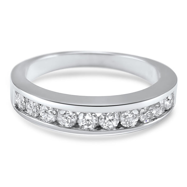 0.50 CTW Channel Set Diamond Wedding Band | 14k White, Yellow, or Rose Gold | Half Eternity